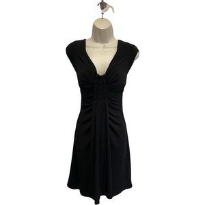 Muse for Boston Proper Black Jersey Knit Dress Gathered & Draped 4 NWT